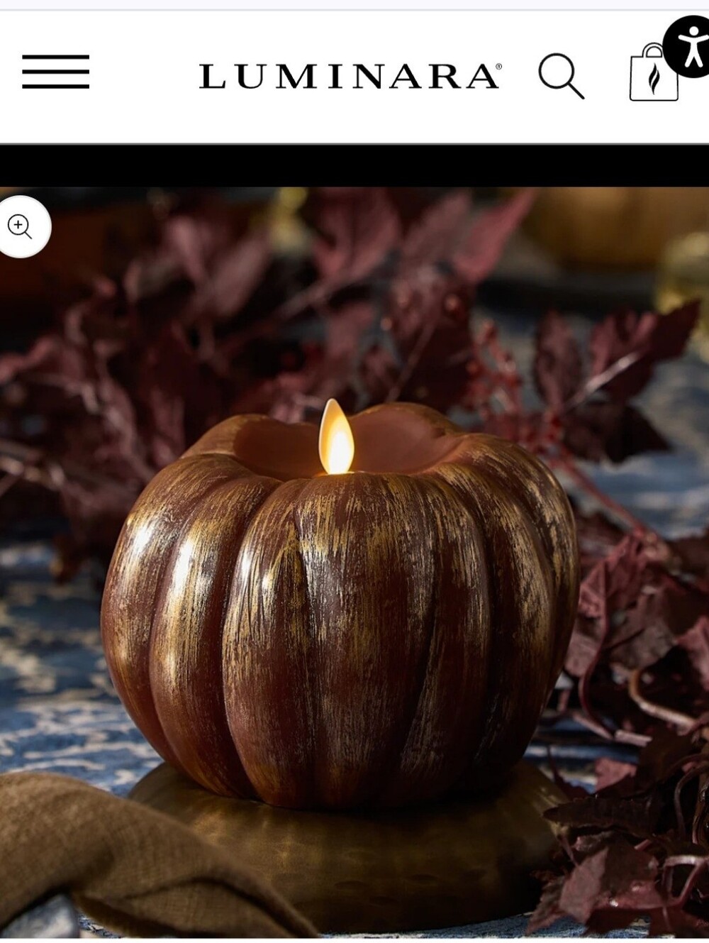 Luminara Pumpkin Flameless  Candle - Cappuccino Brown